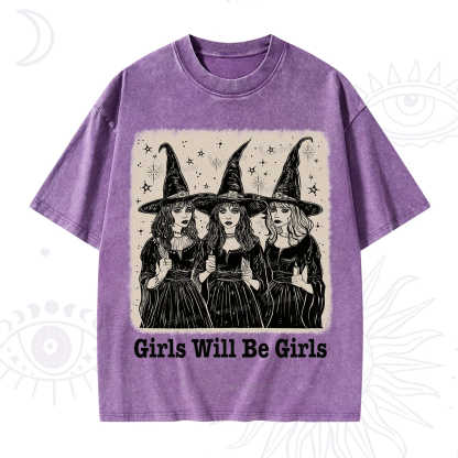 Purplehecate Girls Will Be Girls Washed T-Shirt