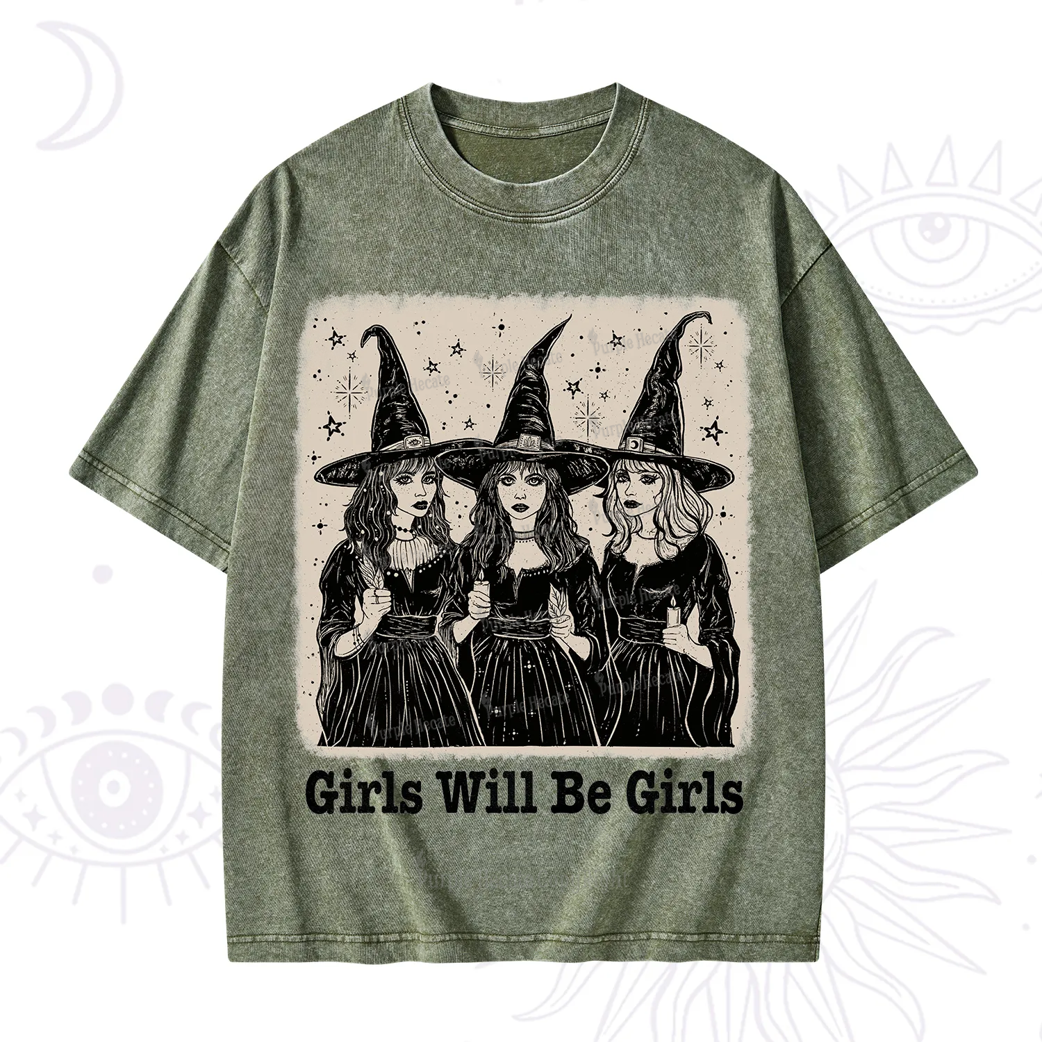 Purplehecate Girls Will Be Girls Washed T-Shirt