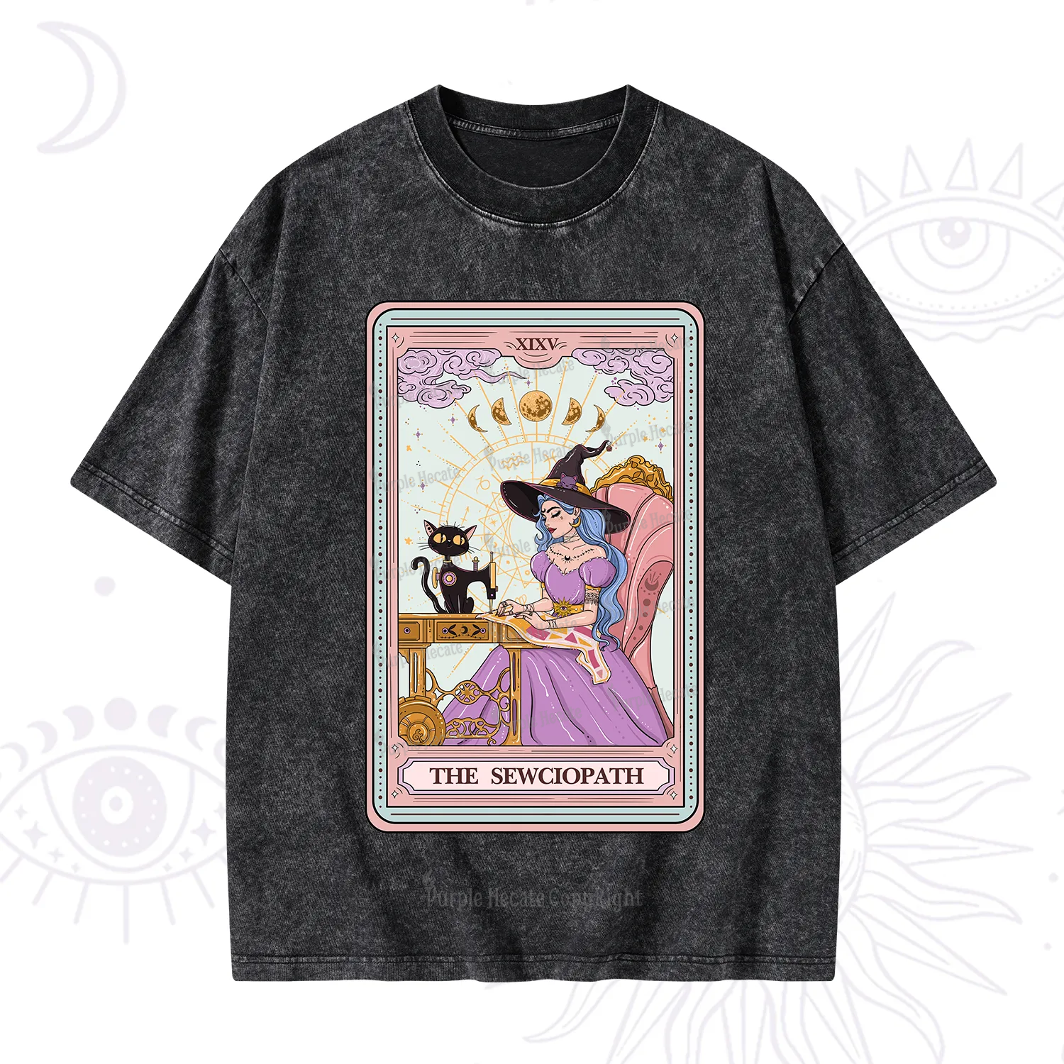 Purplehecate The Sewciopath Tarot Washed T-Shirt