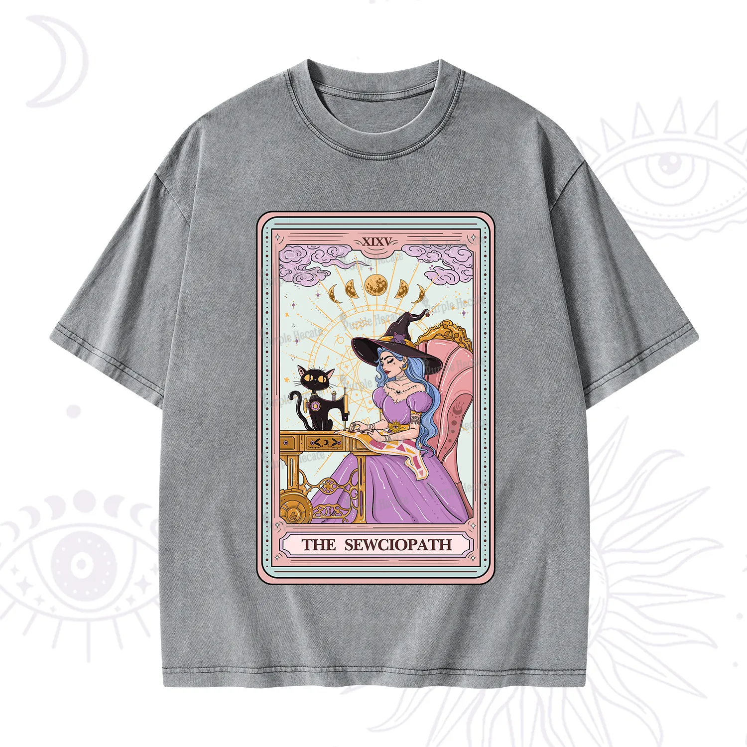 Purplehecate The Sewciopath Tarot Washed T-Shirt