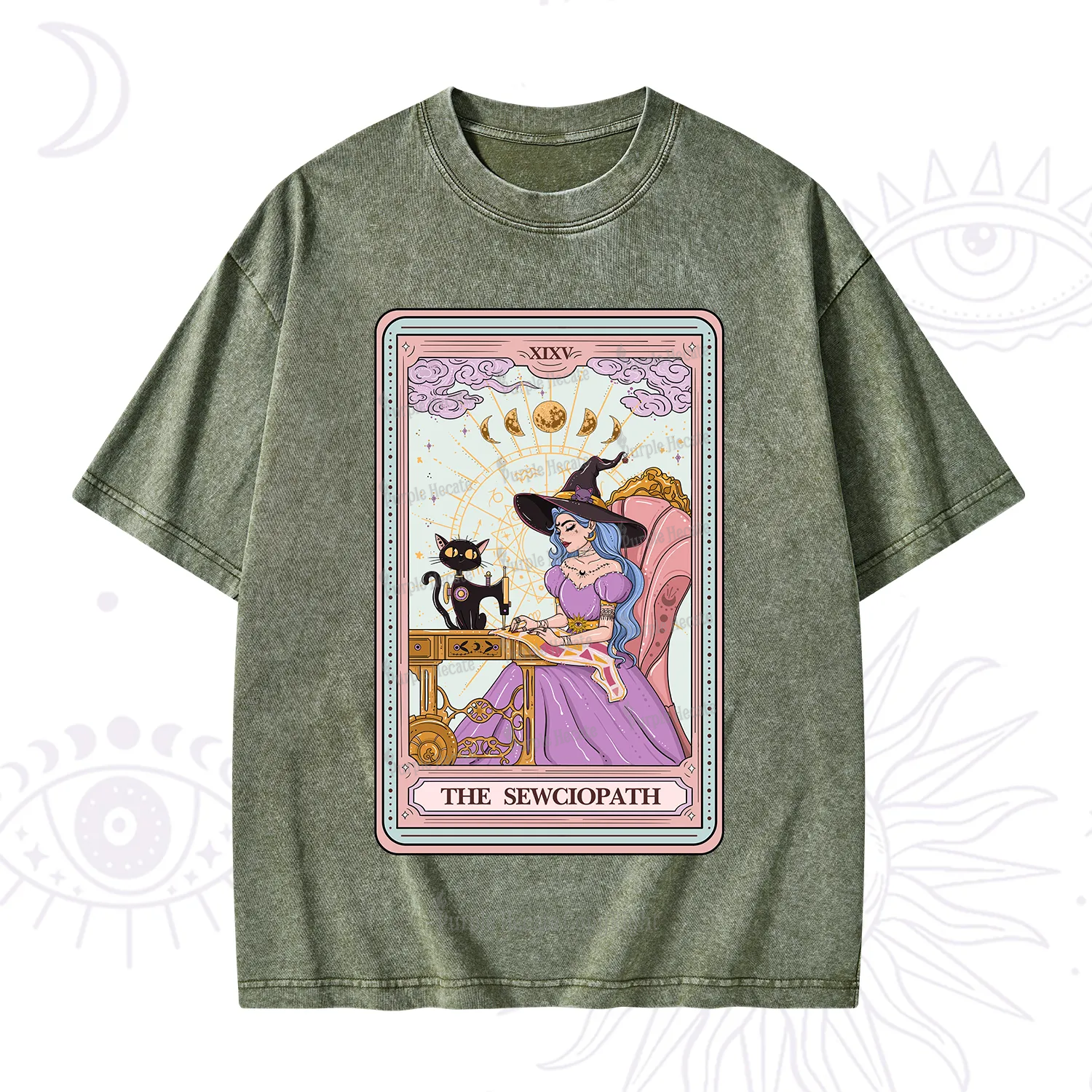 Purplehecate The Sewciopath Tarot Washed T-Shirt