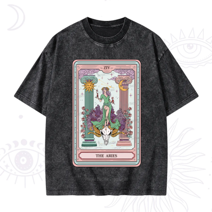 Purplehecate The Aries Goddess Tarot Washed T-Shirt