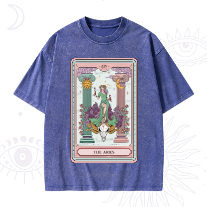 Purplehecate The Aries Goddess Tarot Washed T-Shirt