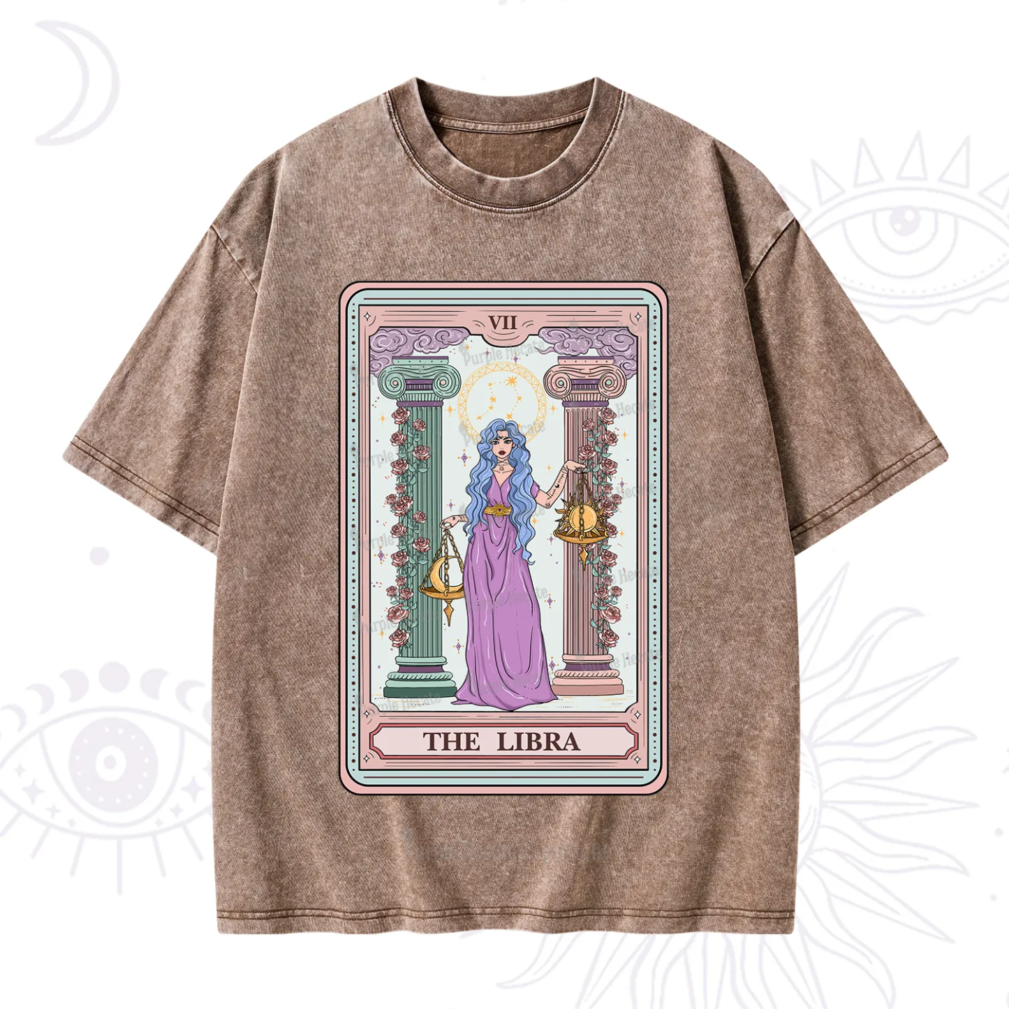 Purplehecate The Libra Goddess Tarot Washed T-Shirt