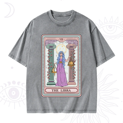 Purplehecate The Libra Goddess Tarot Washed T-Shirt