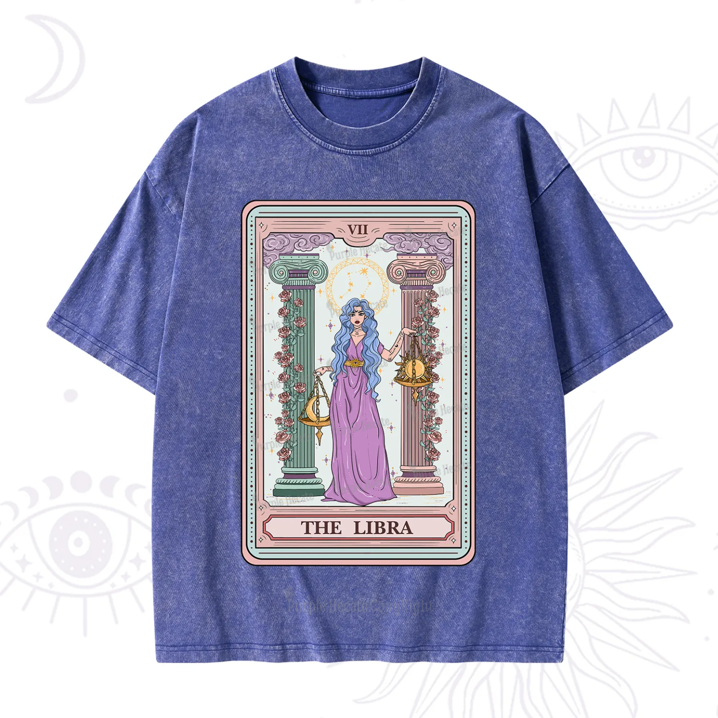 Purplehecate The Libra Goddess Tarot Washed T-Shirt
