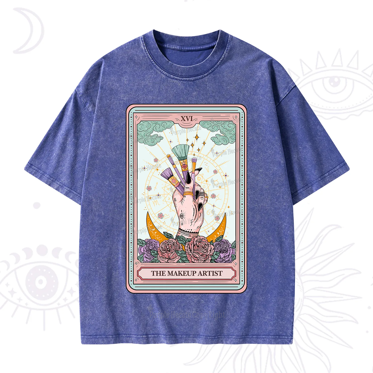 Purplehecate The Makeup Artist Life Tarot Washed T-Shirt