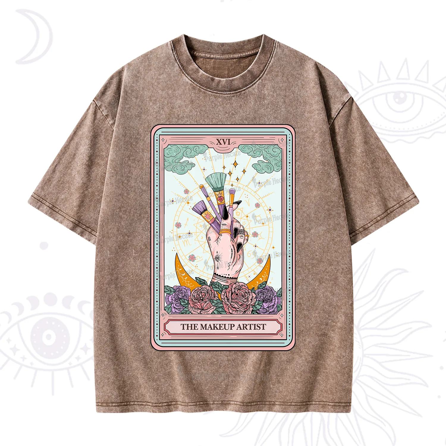 Purplehecate The Makeup Artist Life Tarot Washed T-Shirt