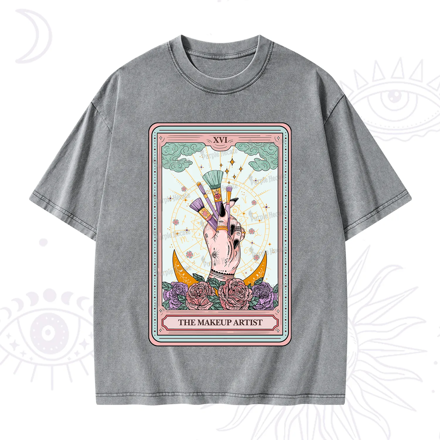 Purplehecate The Makeup Artist Life Tarot Washed T-Shirt