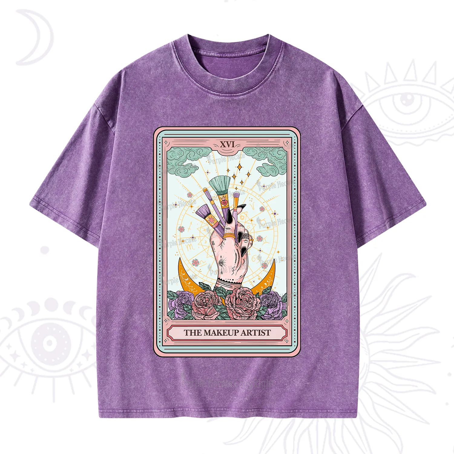 Purplehecate The Makeup Artist Life Tarot Washed T-Shirt