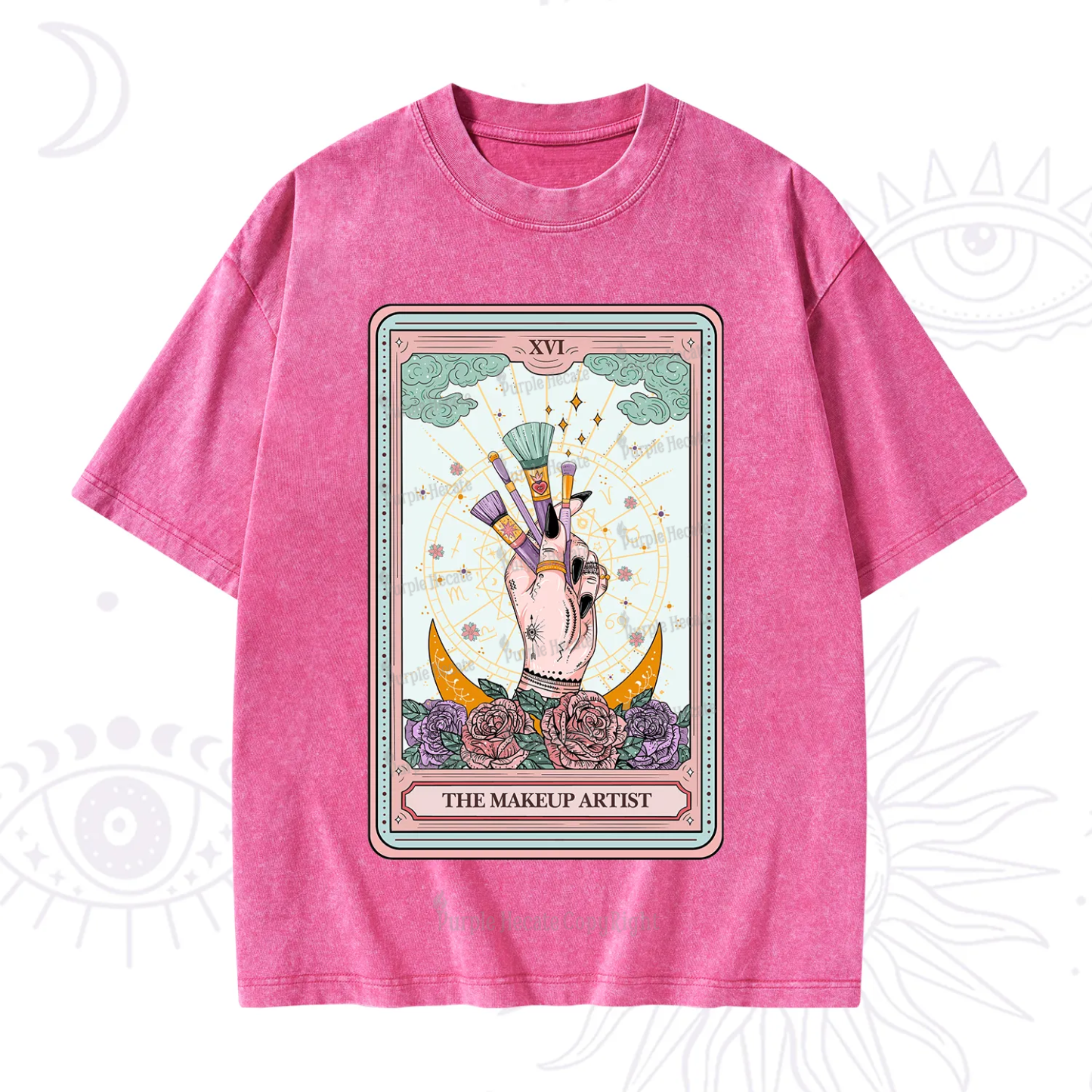 Purplehecate The Makeup Artist Life Tarot Washed T-Shirt
