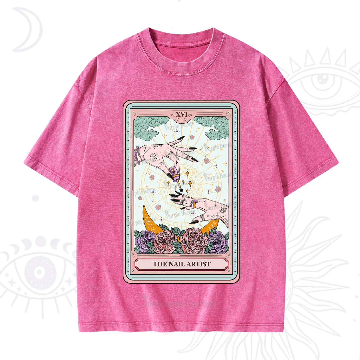 Purplehecate The Nail Artist Tarot Washed T-Shirt
