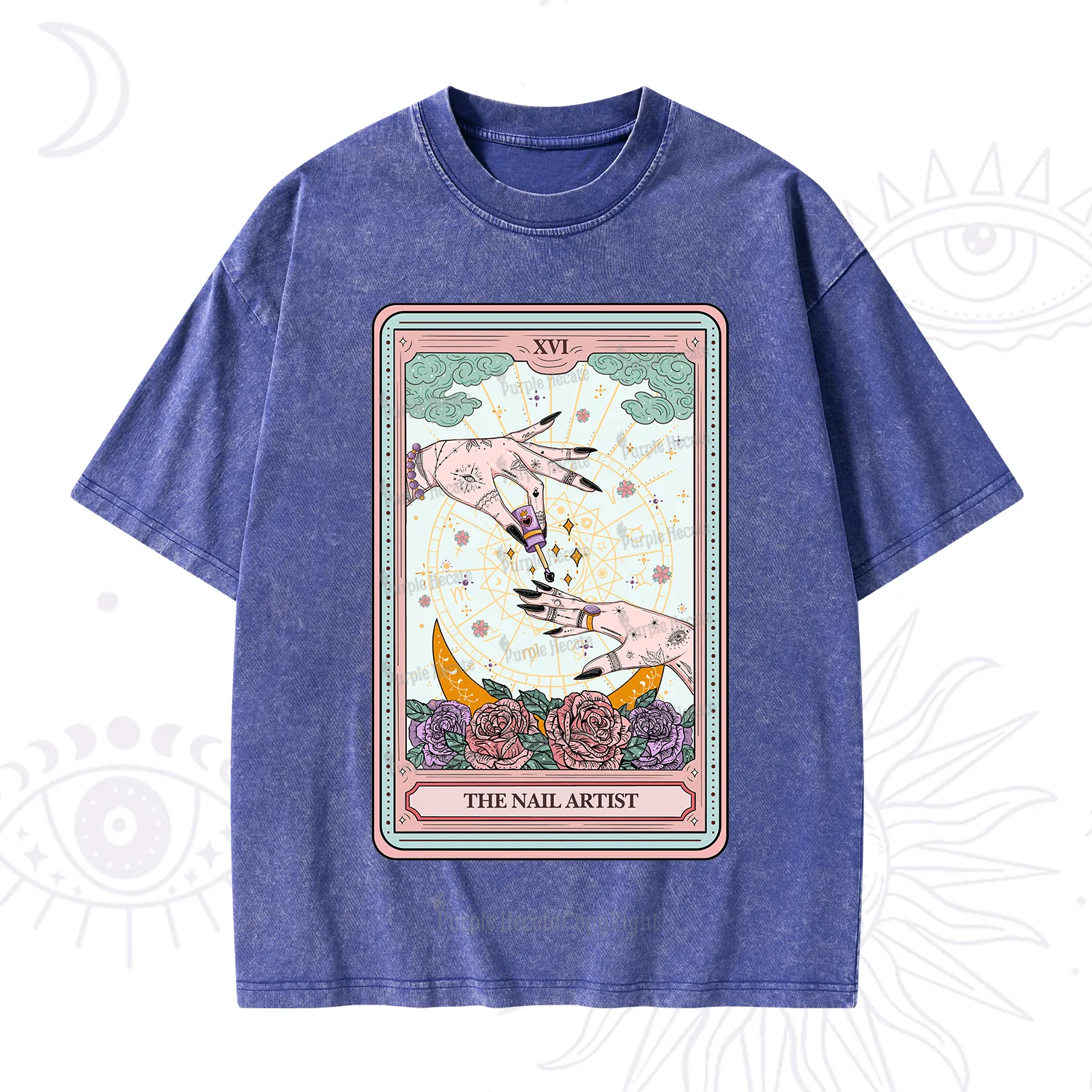 Purplehecate The Nail Artist Tarot Washed T-Shirt