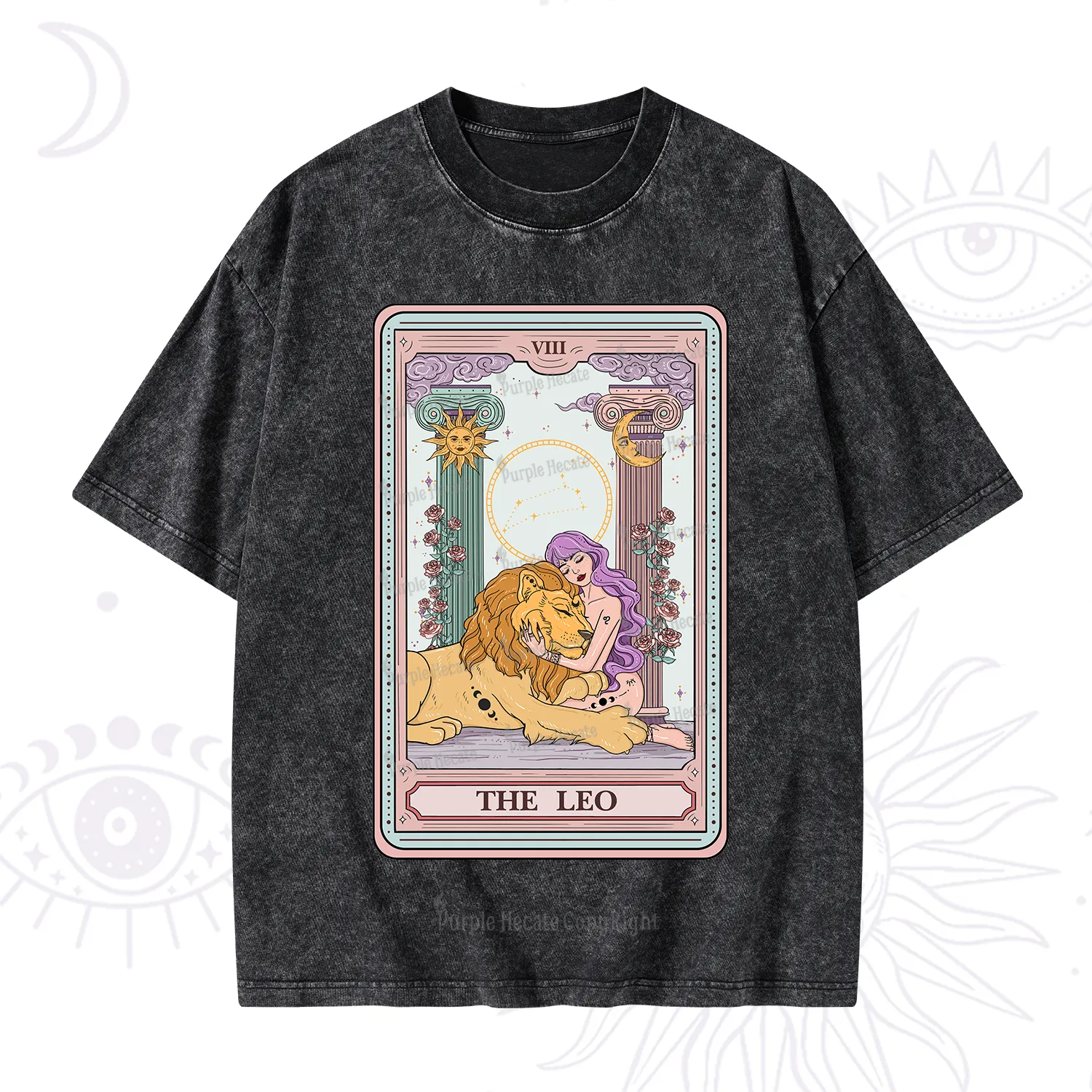 Purplehecate The Leo Goddess Tarot Washed T-Shirt