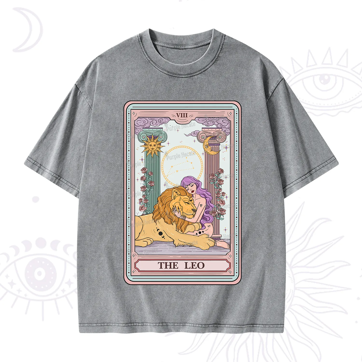 Purplehecate The Leo Goddess Tarot Washed T-Shirt