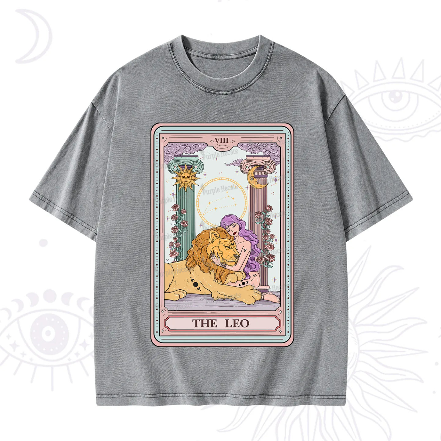 Purplehecate The Leo Goddess Tarot Washed T-Shirt