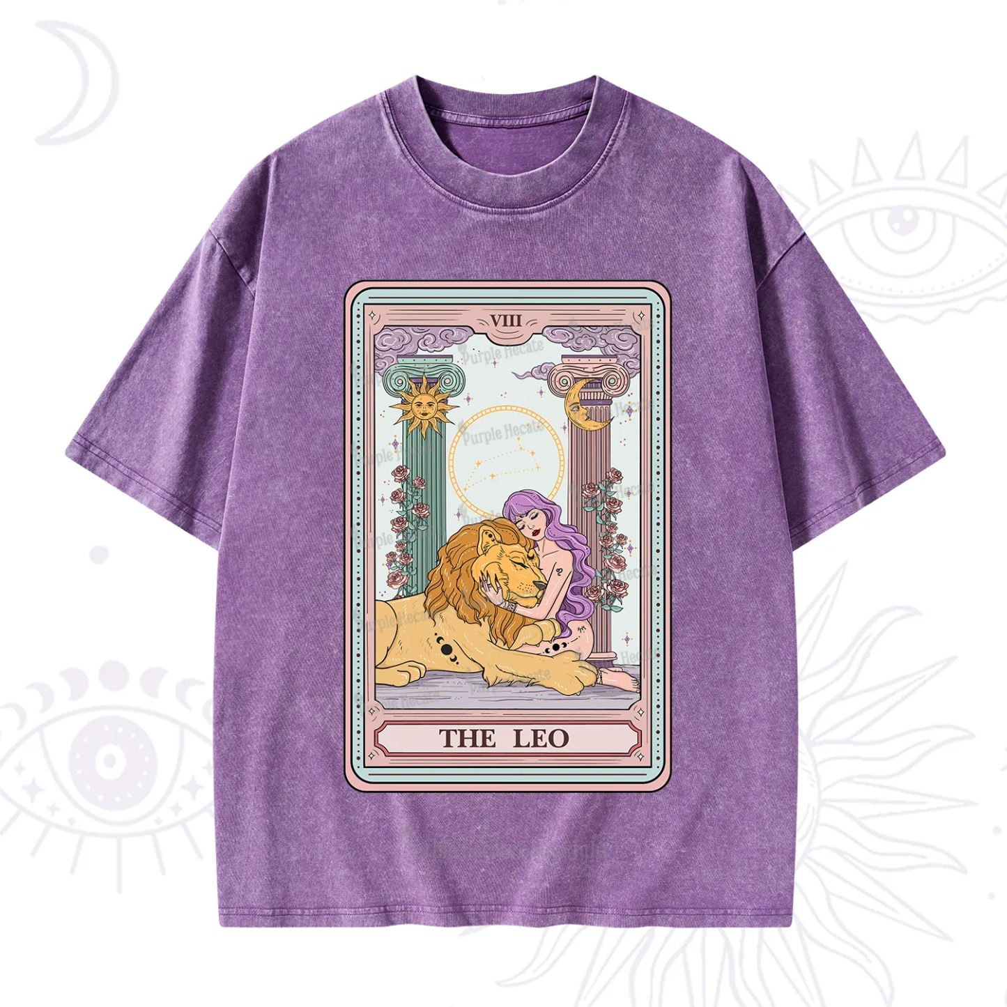 Purplehecate The Leo Goddess Tarot Washed T-Shirt