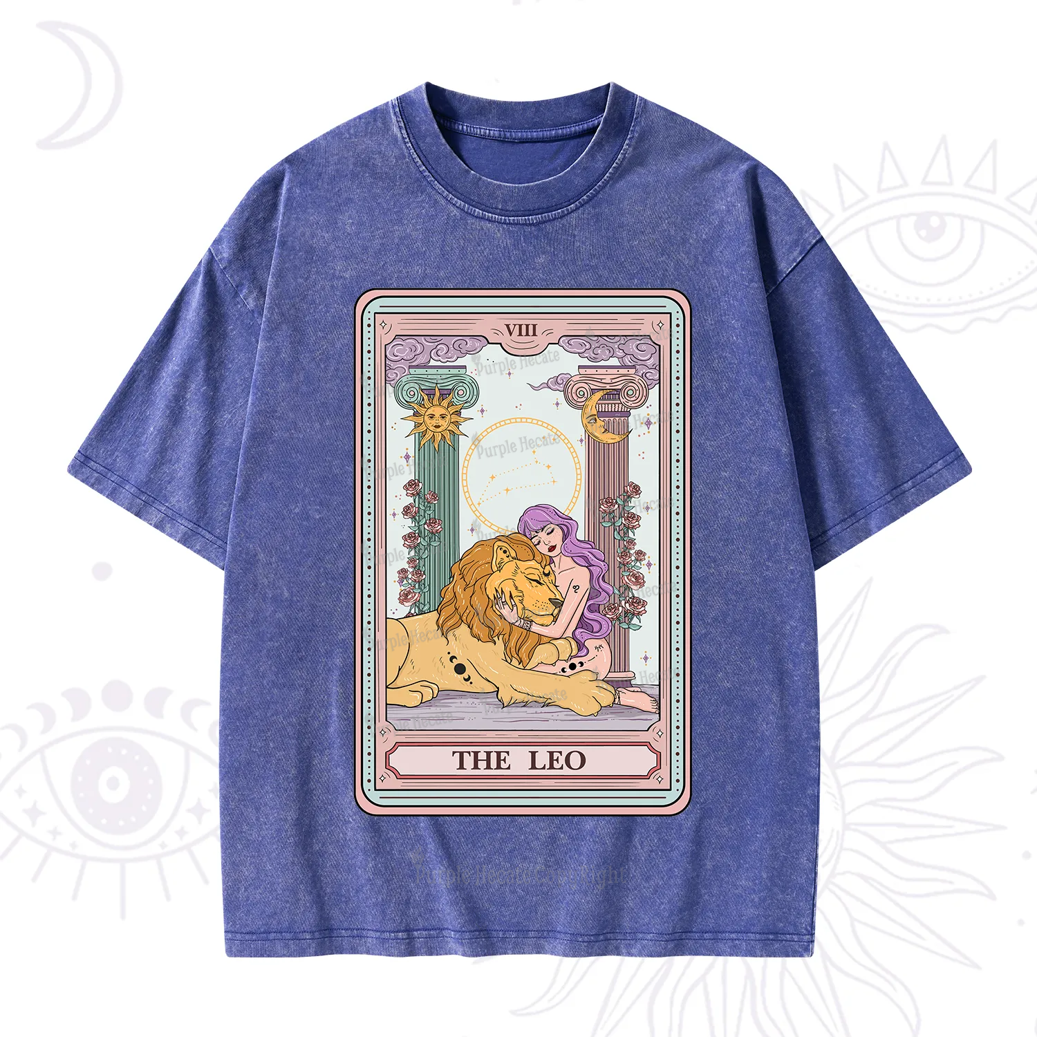 Purplehecate The Leo Goddess Tarot Washed T-Shirt