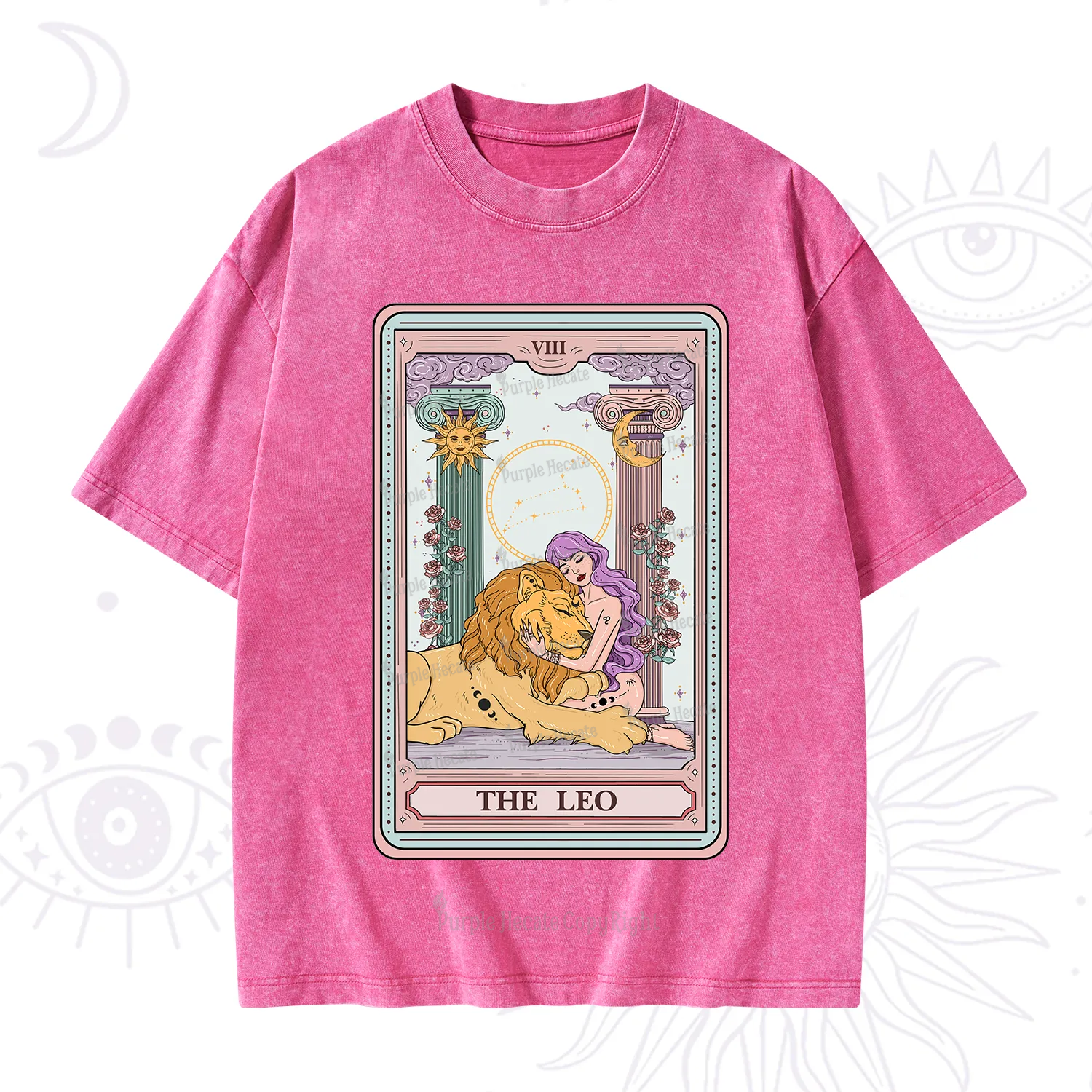 Purplehecate The Leo Goddess Tarot Washed T-Shirt