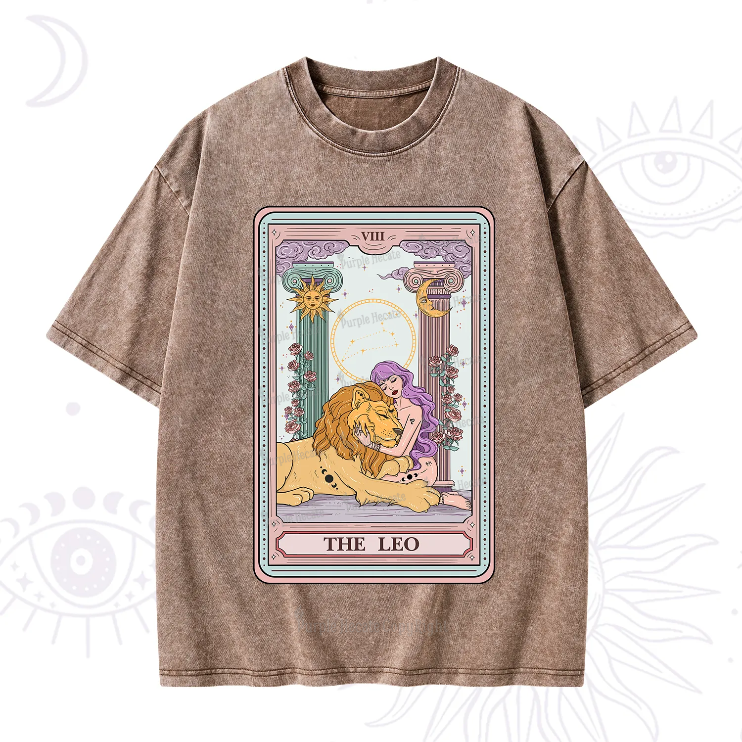 Purplehecate The Leo Goddess Tarot Washed T-Shirt