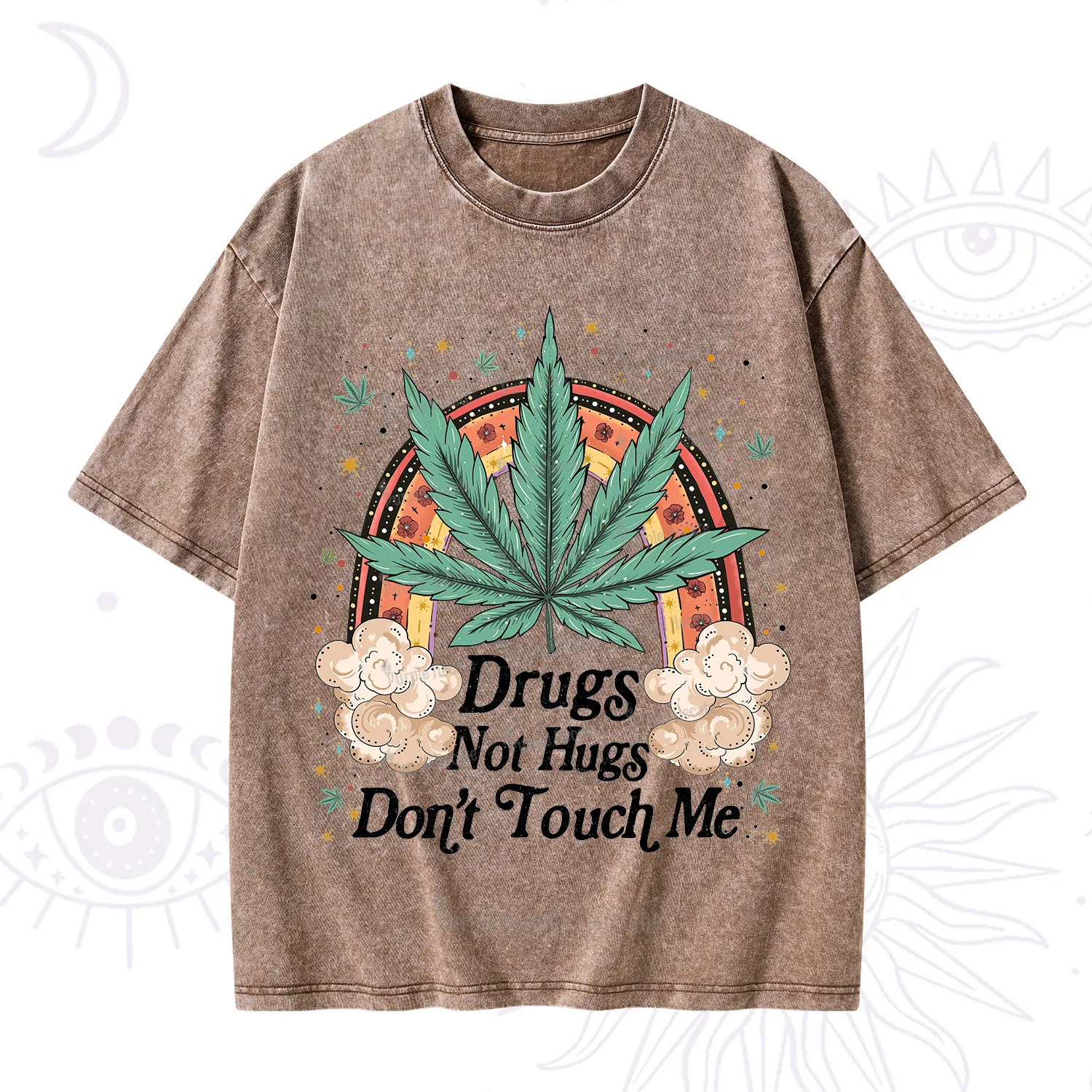 Purplehecate Drugs Not Hugs Washed T-Shirt
