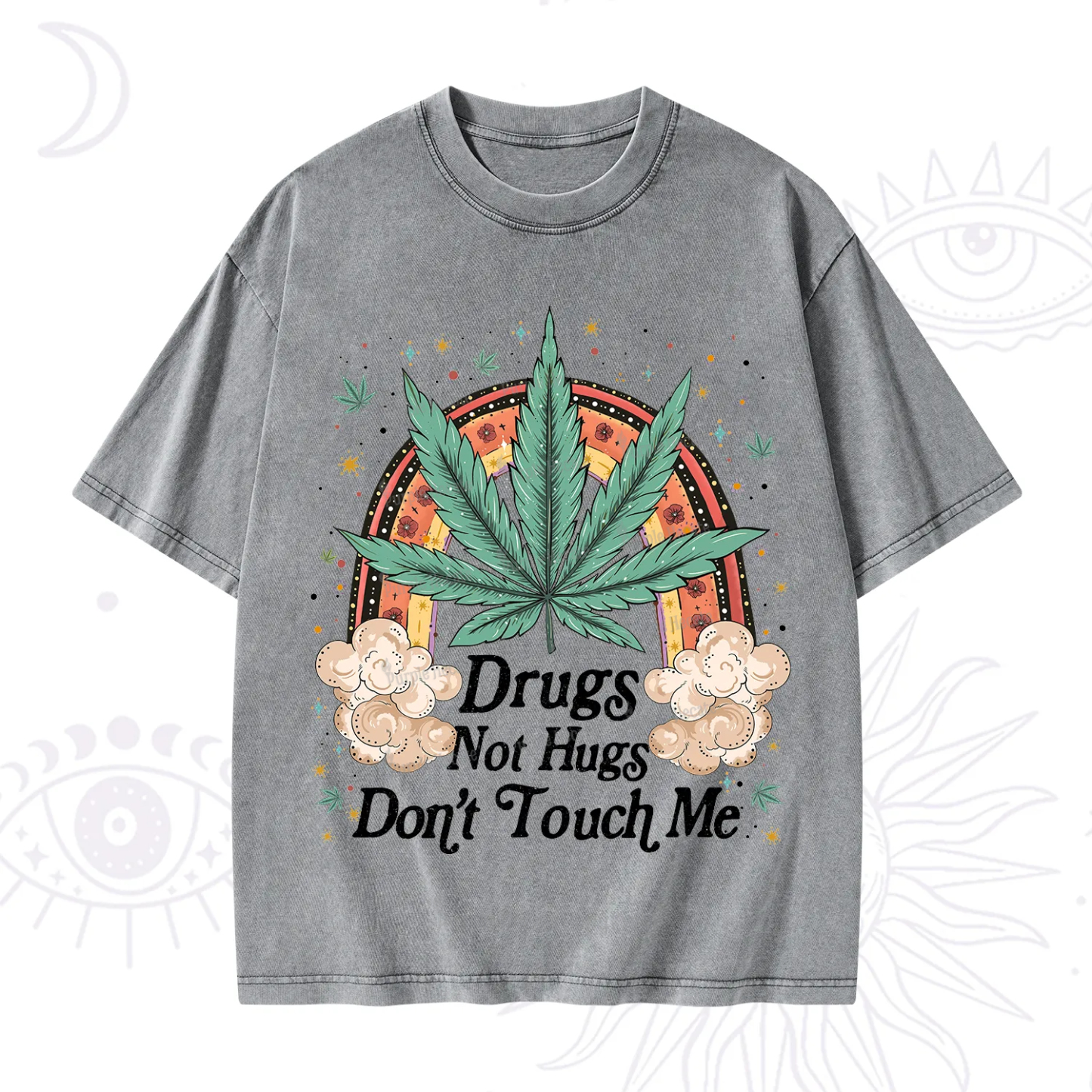 Purplehecate Drugs Not Hugs Washed T-Shirt