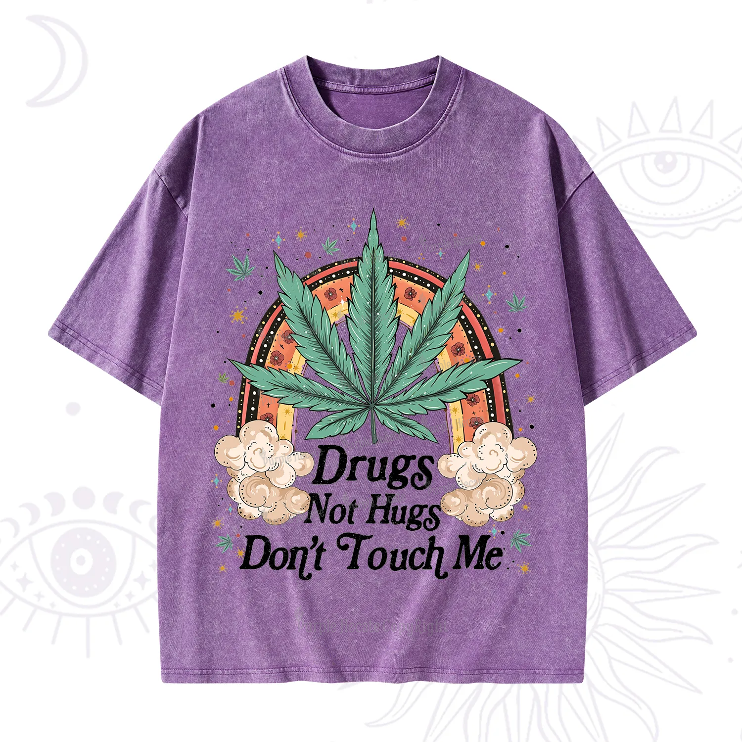 Purplehecate Drugs Not Hugs Washed T-Shirt