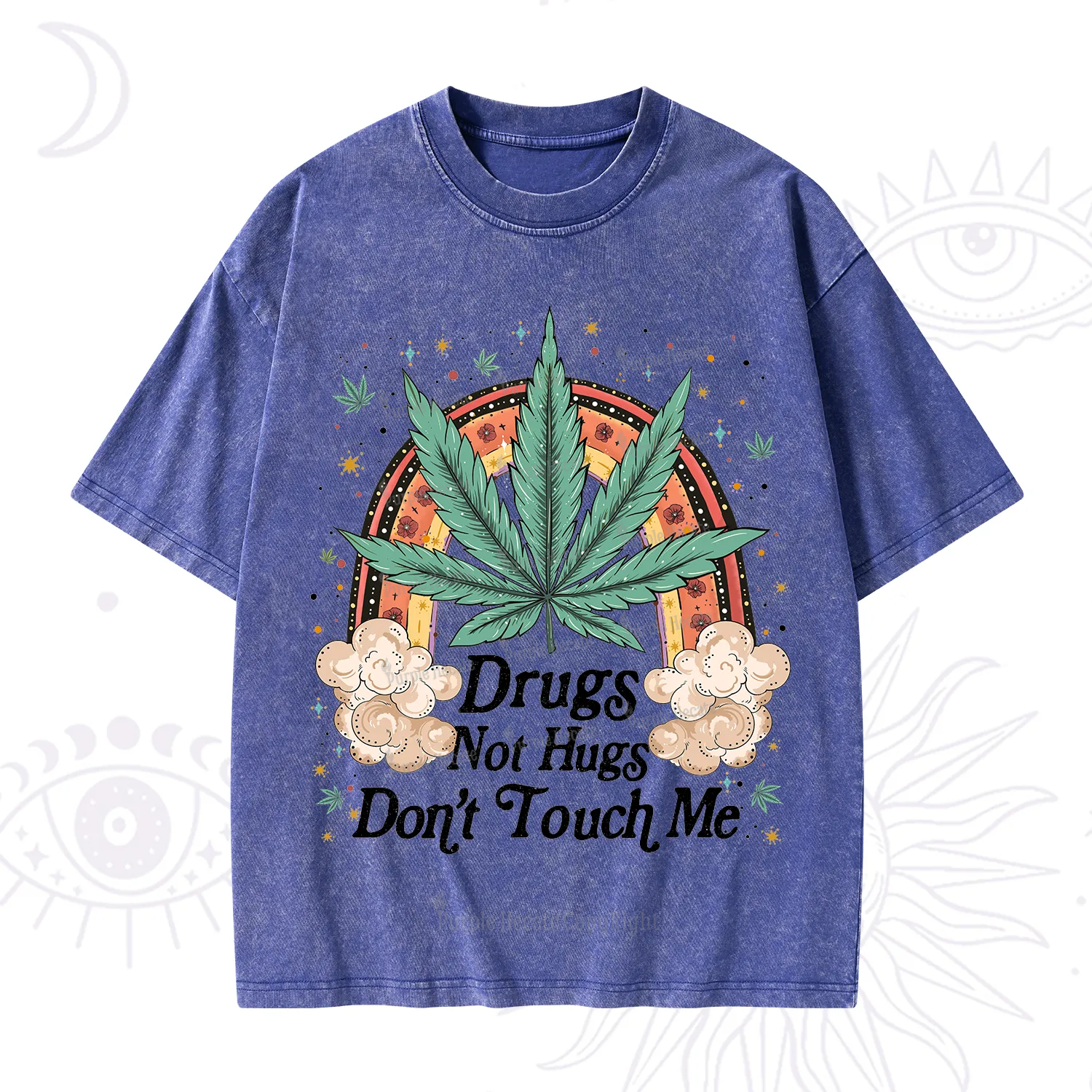 Purplehecate Drugs Not Hugs Washed T-Shirt