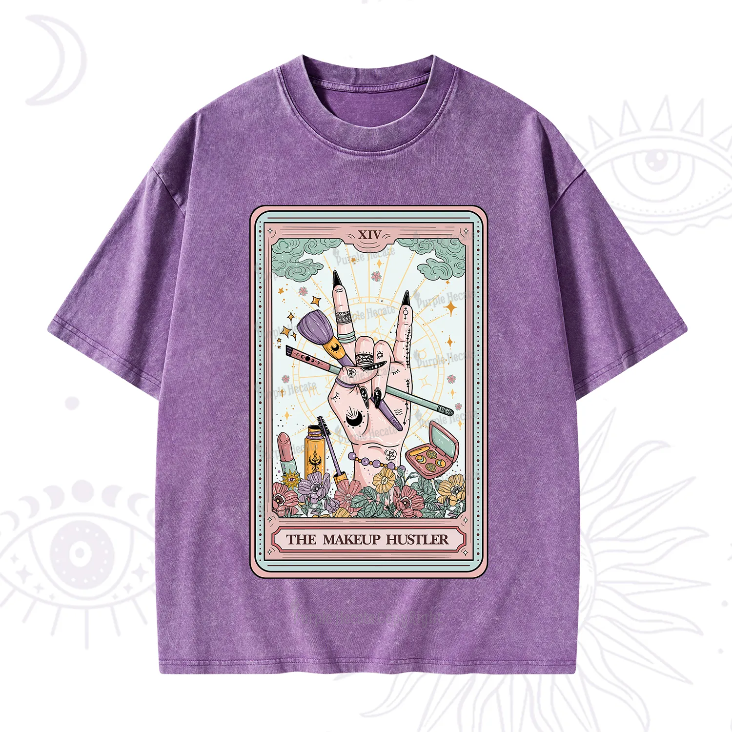 Purplehecate The Makeup Hustler Tarot Washed T-Shirt