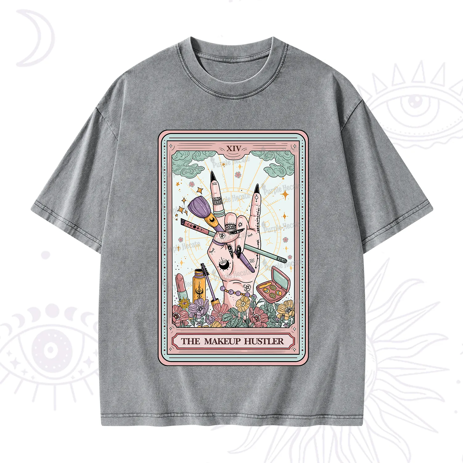 Purplehecate The Makeup Hustler Tarot Washed T-Shirt