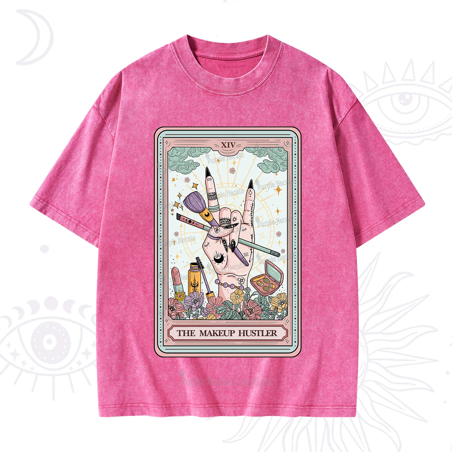 Purplehecate The Makeup Hustler Tarot Washed T-Shirt