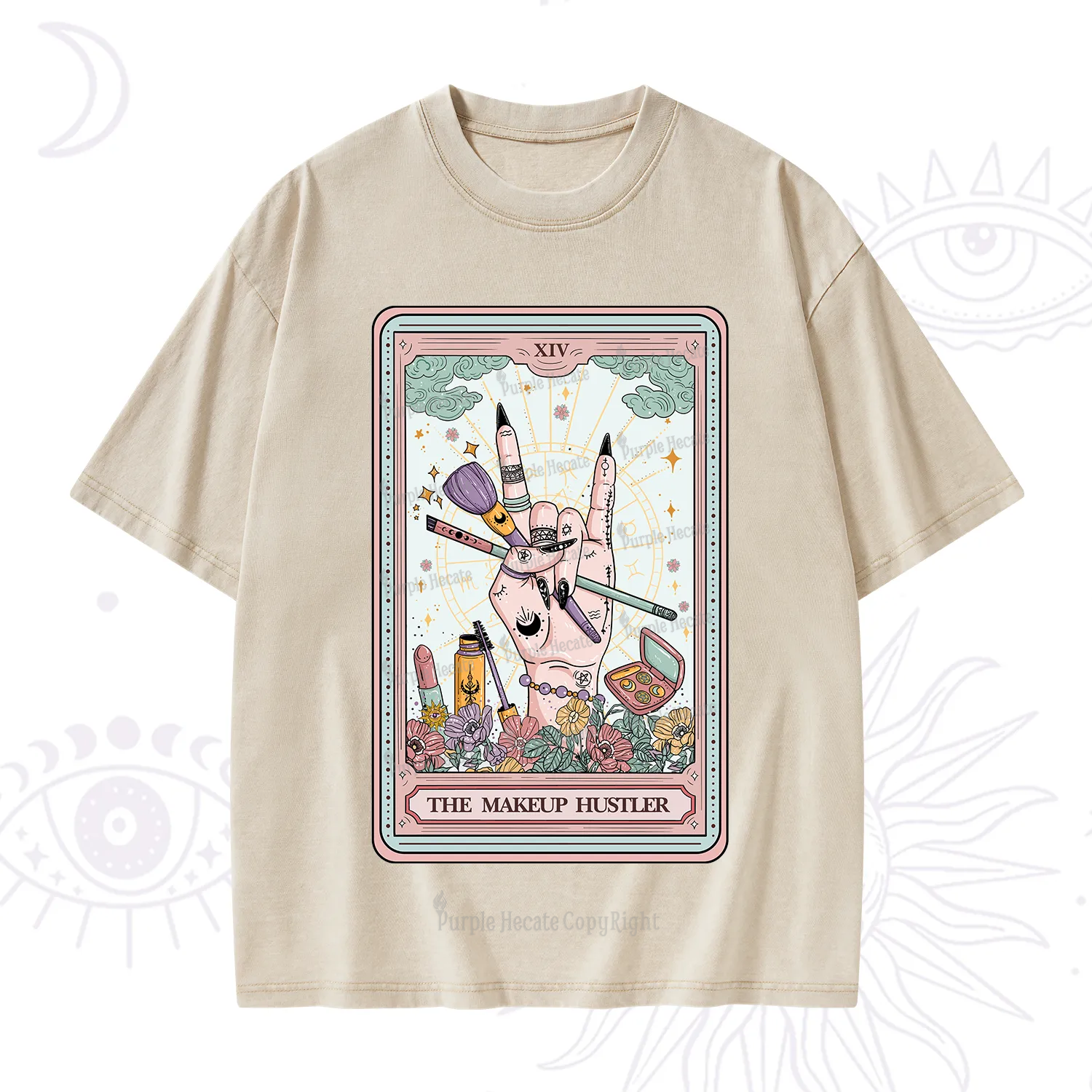 Purplehecate The Makeup Hustler Tarot Washed T-Shirt