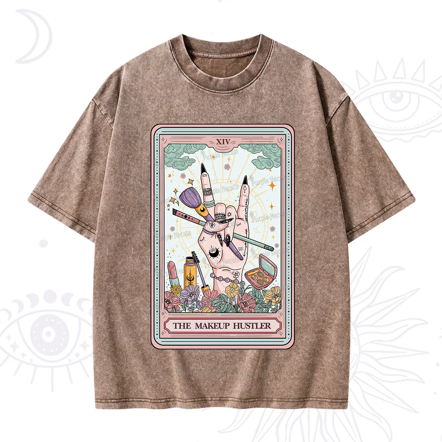 Purplehecate The Makeup Hustler Tarot Washed T-Shirt