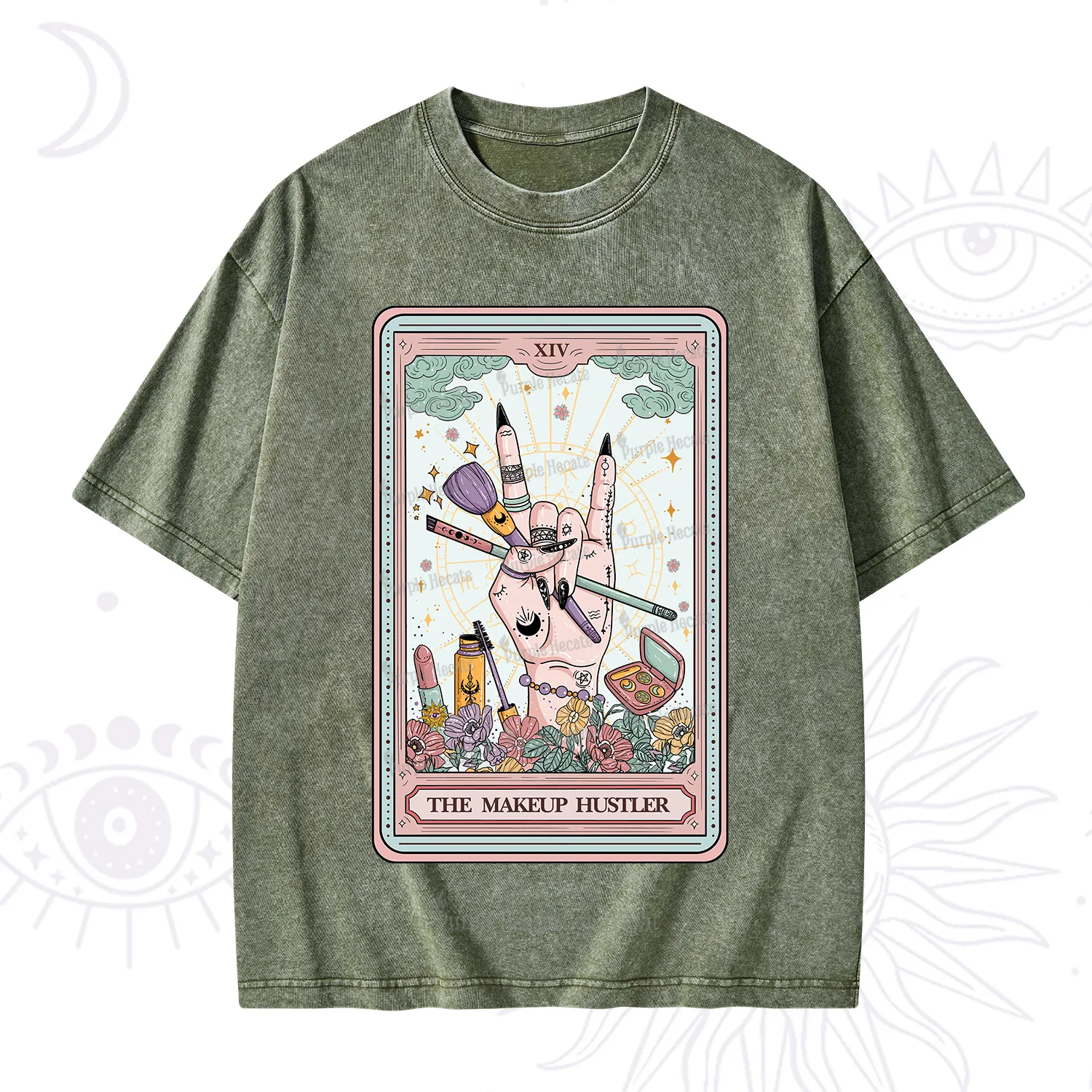 Purplehecate The Makeup Hustler Tarot Washed T-Shirt