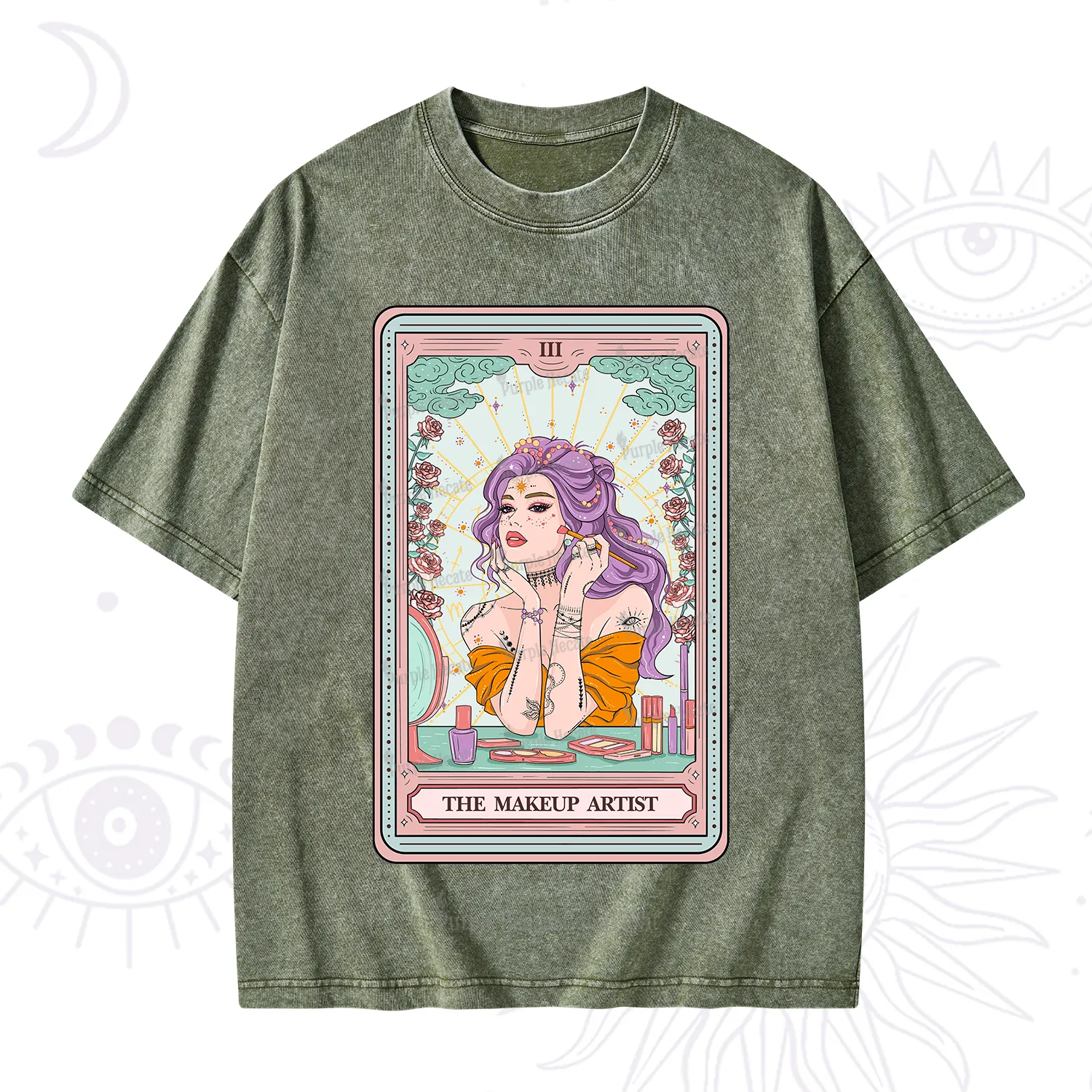 Purplehecate The Makeup Artist Tarot Washed T-Shirt