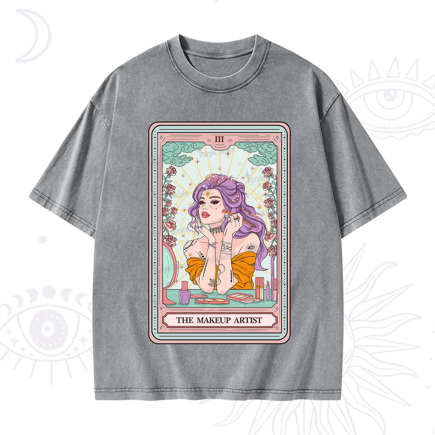 Purplehecate The Makeup Artist Tarot Washed T-Shirt
