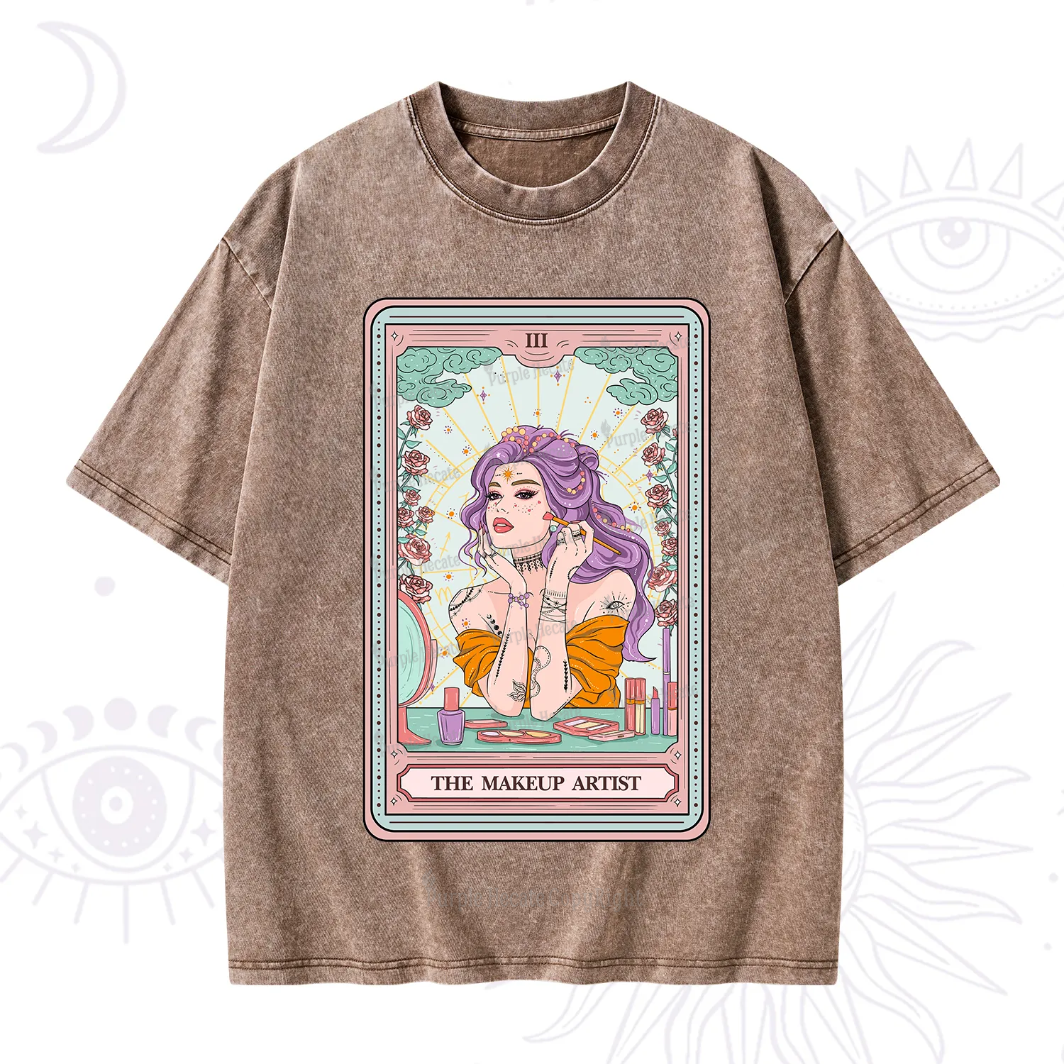 Purplehecate The Makeup Artist Tarot Washed T-Shirt
