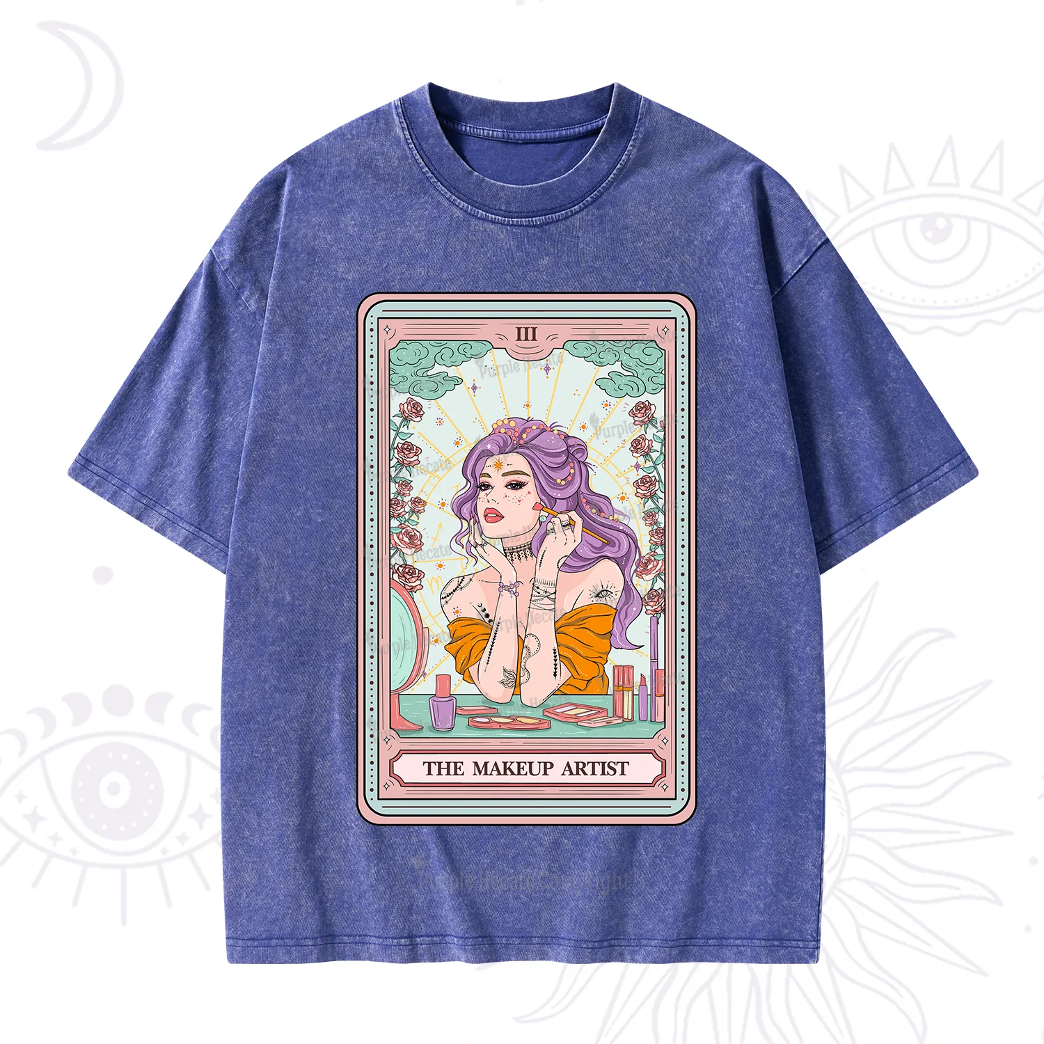 Purplehecate The Makeup Artist Tarot Washed T-Shirt
