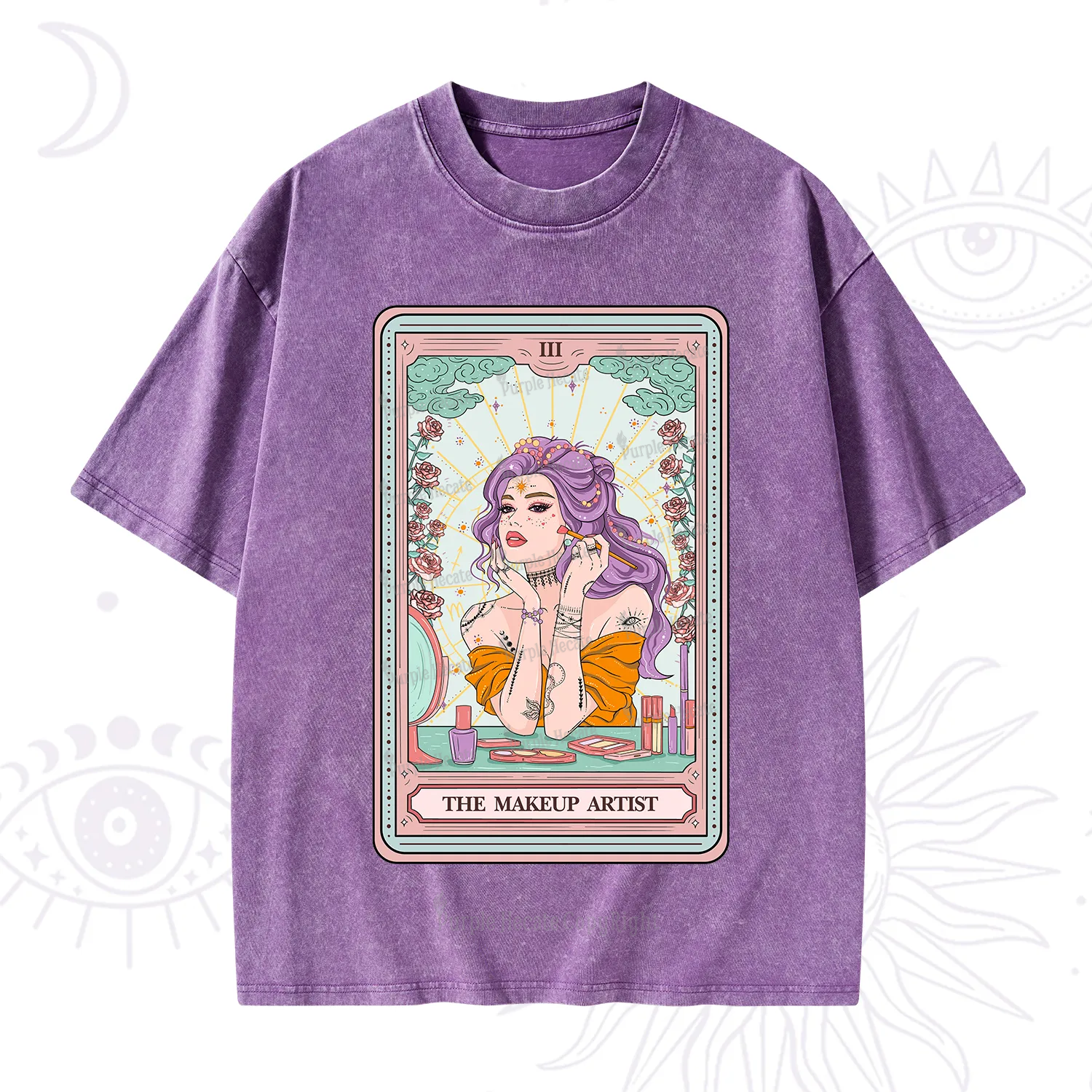 Purplehecate The Makeup Artist Tarot Washed T-Shirt