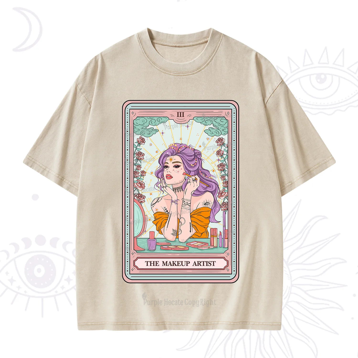 Purplehecate The Makeup Artist Tarot Washed T-Shirt