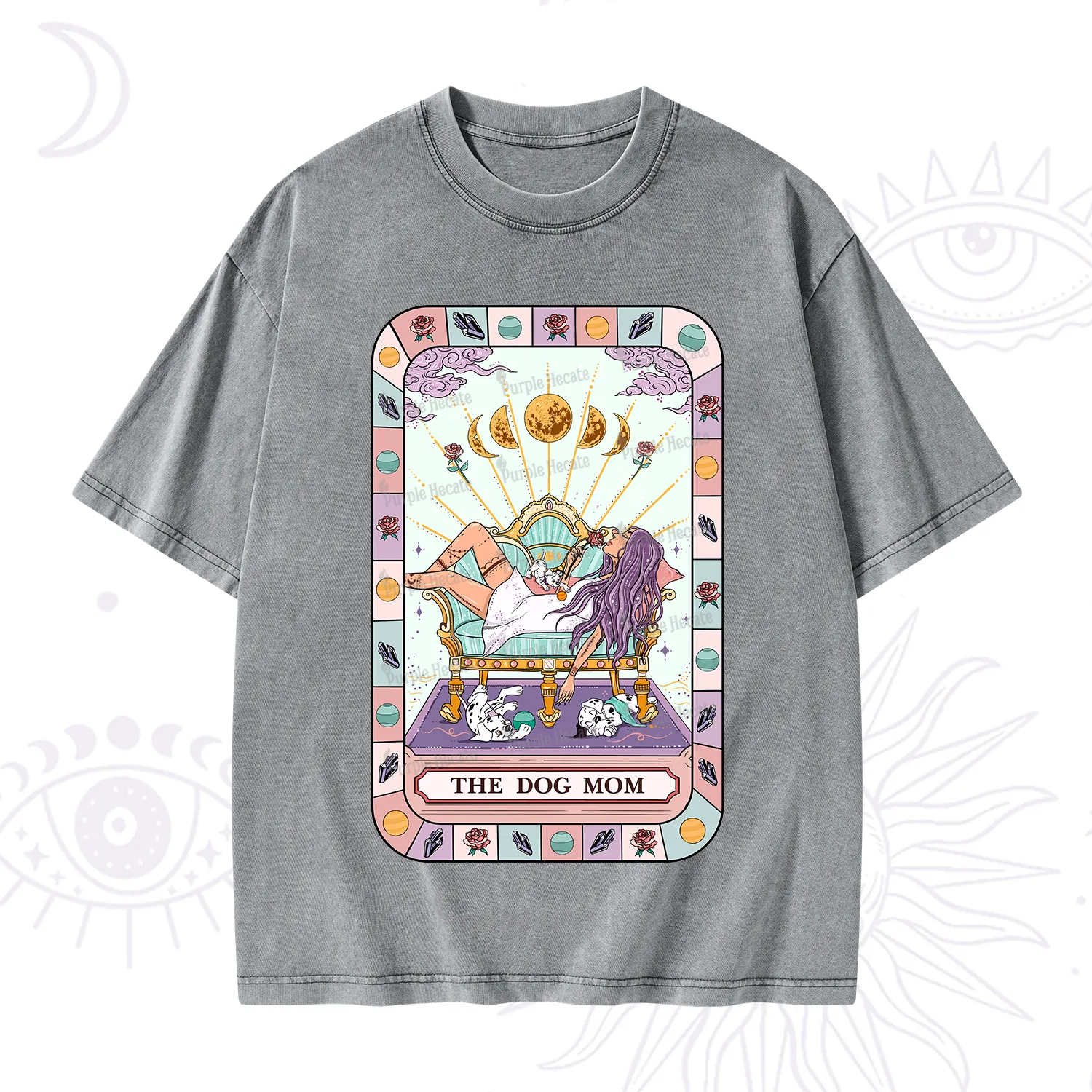 Purplehecate The Chill Dog Mom Washed T-Shirt