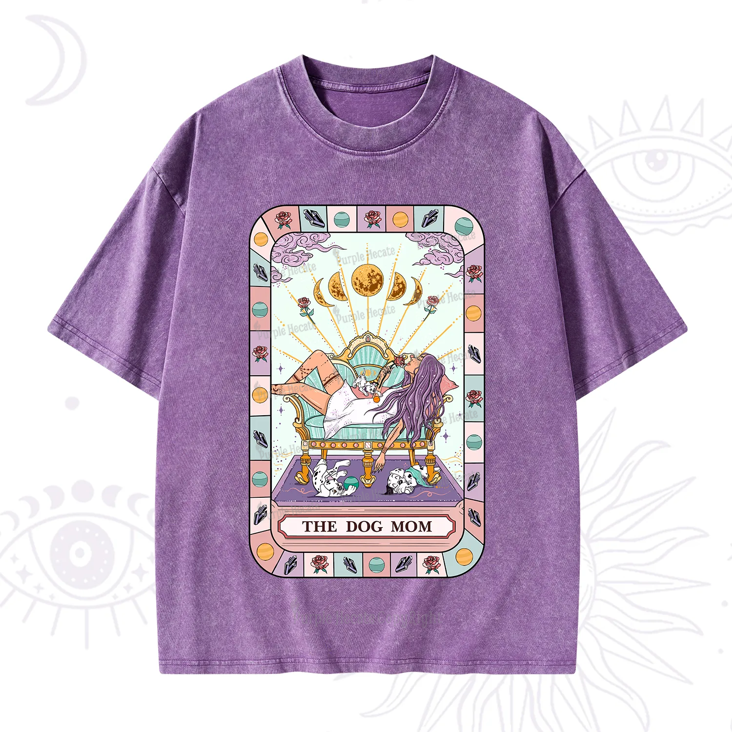 Purplehecate The Chill Dog Mom Washed T-Shirt