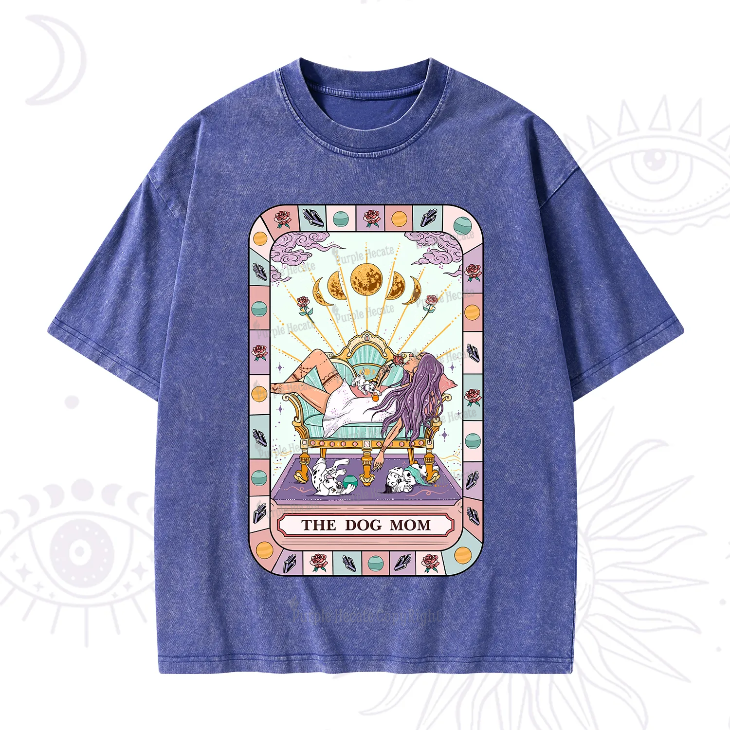 Purplehecate The Chill Dog Mom Washed T-Shirt