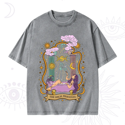 Purplehecate The High Priestess Goddess Washed T-Shirt