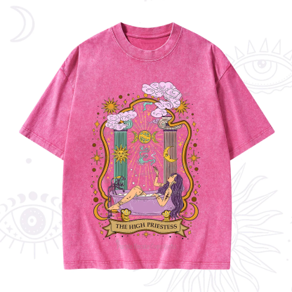 Purplehecate The High Priestess Goddess Washed T-Shirt