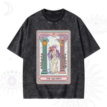 Purplehecate The Aquarius Goddess Tarot Washed T-Shirt