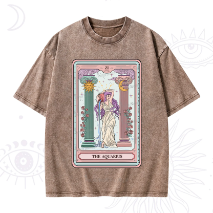 Purplehecate The Aquarius Goddess Tarot Washed T-Shirt