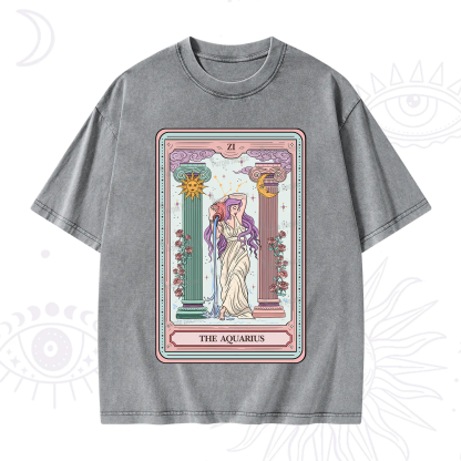 Purplehecate The Aquarius Goddess Tarot Washed T-Shirt
