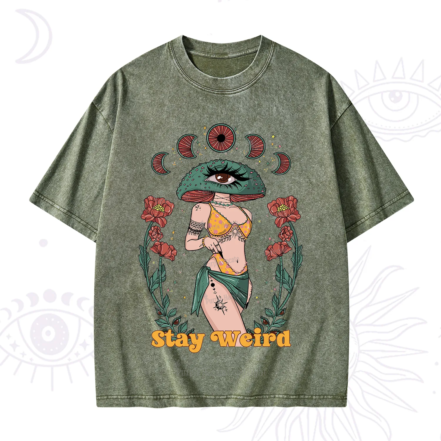 Purplehecate Stay Weird Washed T-Shirt
