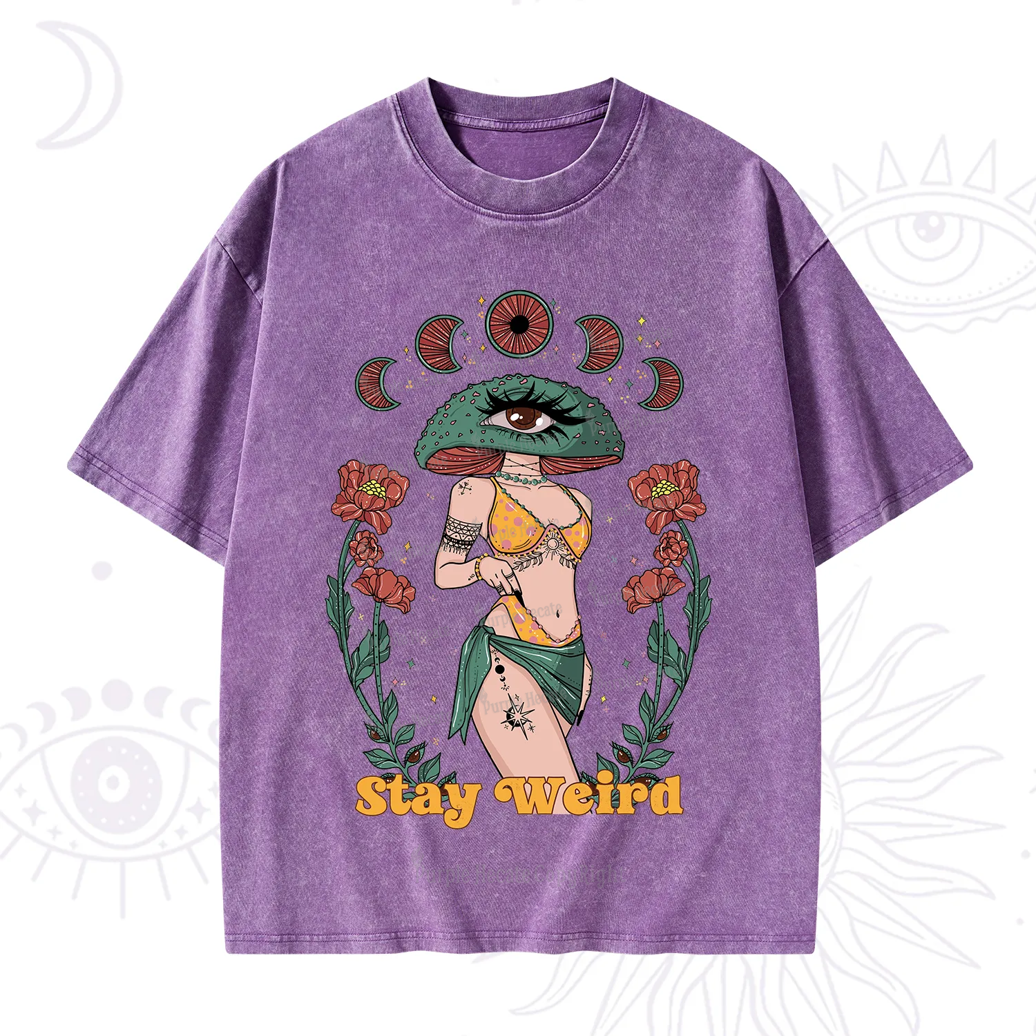 Purplehecate Stay Weird Washed T-Shirt